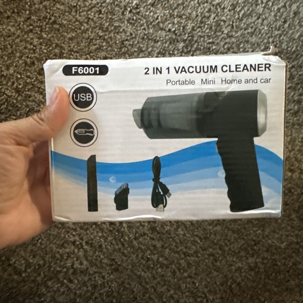 2 In 1 Vacuum Cleaner Portable Mini Home And Car Cordless USB Black New